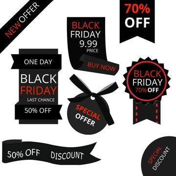 Free Black Friday Ribbon Clipart Template to Edit Online