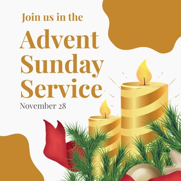 Free Advent Sunday Service Instagram Post Template to Edit Online
