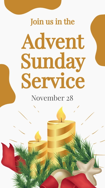 Free Advent Sunday Service Whatsapp Post Template to Edit Online