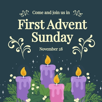 Free First Advent Sunday Instagram Post Template to Edit Online