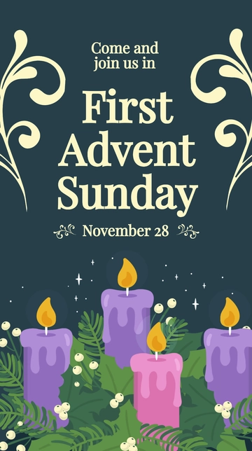 Free First Advent Sunday Whatsapp Post Template to Edit Online