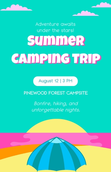 Free Summer Camping Poster Template to Edit Online