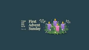 Free First Advent Sunday Youtube Banner Template to Edit Online