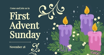 Free First Advent Sunday Facebook Post Template to Edit Online
