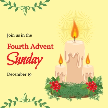 Free Fourth Advent Sunday Instagram Post Template to Edit Online