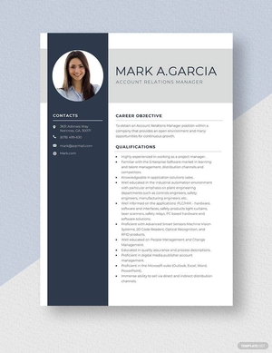 Account Relations Manager Resume