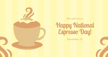 Free Happy National Espresso Day Facebook Post Template to Edit Online
