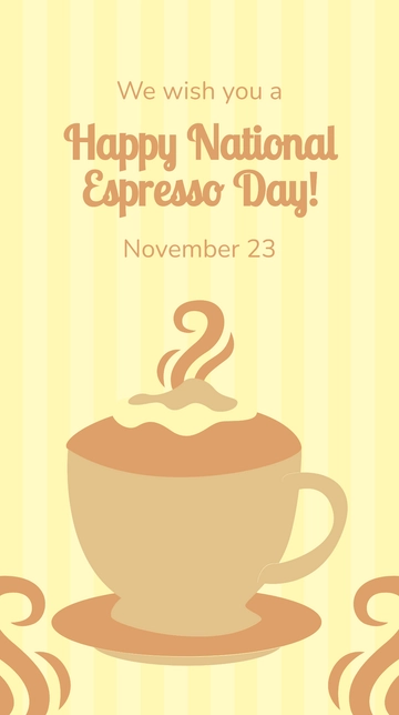 Free Happy National Espresso Day Instagram Story Template to Edit Online