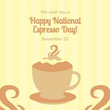 Free Happy National Espresso Day Linkedin Post Template to Edit Online