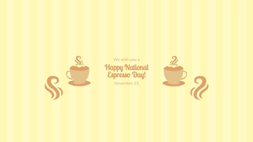 Free Happy National Espresso Day Youtube Banner Template to Edit Online