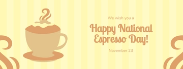Free Happy National Espresso Day Facebook Cover Template to Edit Online