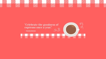 Free National Espresso Day Quote Youtube Banner Template to Edit Online