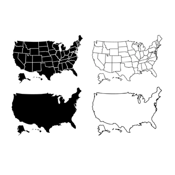 Free Black And White USA Map Clipart Template to Edit Online
