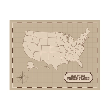 Free Vintage USA Map Clipart Template to Edit Online