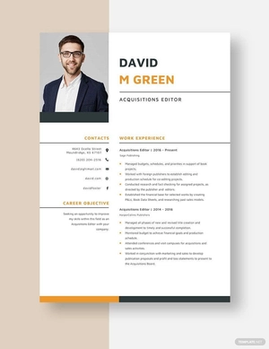 Acquisitions Editor Resume