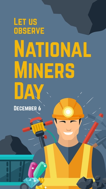 Free National Miners Day Instagram Story Template to Edit Online