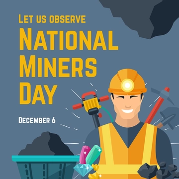 Free National Miners Day Linkedin Post Template to Edit Online