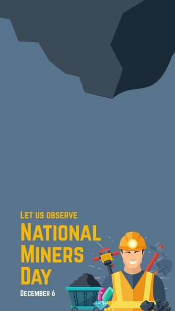 Free National Miners Day Snapchat Geofilter Template to Edit Online