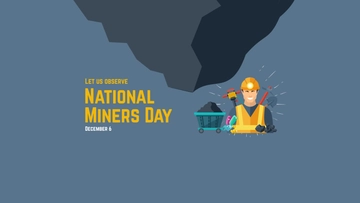 Free National Miners Day Youtube Banner Template to Edit Online