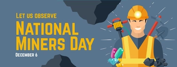 Free National Miners Day Facebook Cover Template to Edit Online