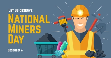 Free National Miners Day Facebook Post Template to Edit Online