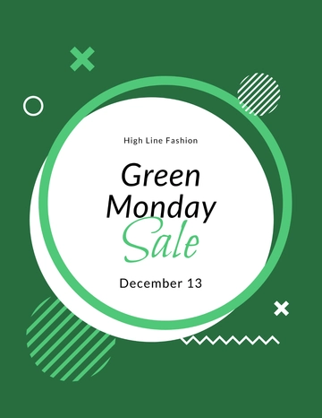 Free Green Monday Sale Flyer Template to Edit Online
