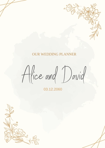 Free Wedding Planner Cover Template to Edit Online