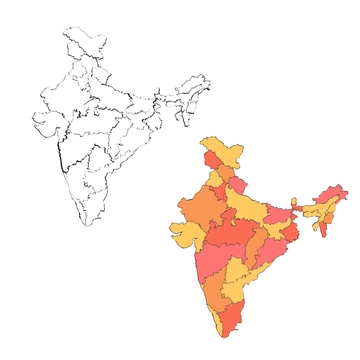 Free India Map With Borders Clipart Template to Edit Online