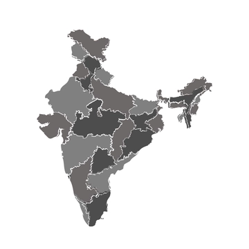 Free Grey India Map Clipart Template to Edit Online