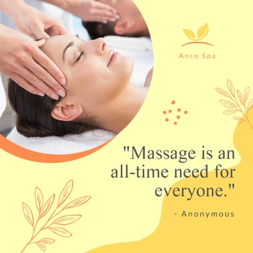 Free Massage Marketing Quote Post, Instagram, Facebook Template to Edit Online