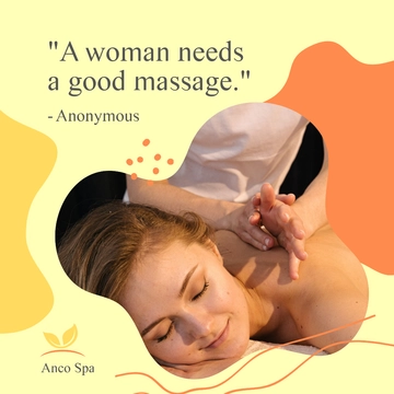 Free Woman Massage Quote Post, Instagram, Facebook Template to Edit Online