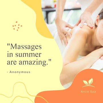 Free Summer Massage Quote Post, Instagram, Facebook Template to Edit Online