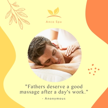 Free Fathers Day Massage Quote Post, Instagram, Facebook Template to Edit Online