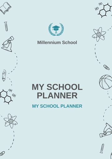 Free School Planner Cover Template to Edit Online