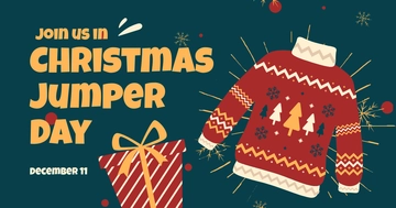 Free Christmas Jumper Day Facebook Post Template to Edit Online