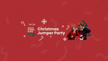 Free Christmas Jumper Party Youtube Banner Template to Edit Online