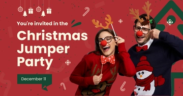 Free Christmas Jumper Party Facebook Post Template to Edit Online