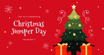 Free Christmas Jumper Day Charity Facebook Post Template to Edit Online