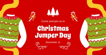 Free Christmas Jumper Day Event Facebook Post Template to Edit Online