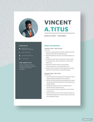 Assistant Trader Resume