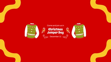 Free Christmas Jumper Day Event YouTube Banner Template to Edit Online
