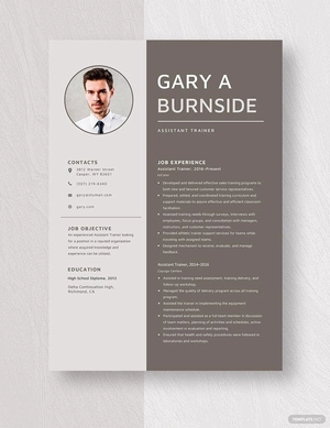 Assistant Trainer Resume