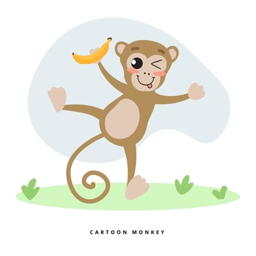 Free Monkey Cartoon Vector Template to Edit Online