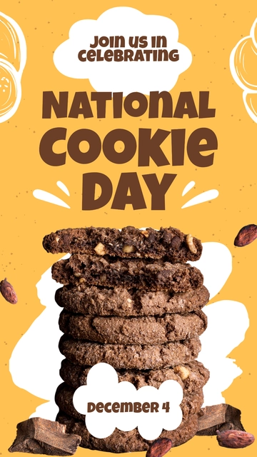 Free National Cookie Day Whatsapp Post Template to Edit Online
