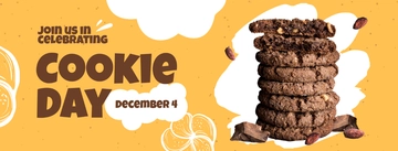 Free National Cookie Day Facebook Cover Template to Edit Online