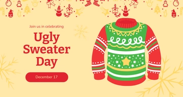 Free Ugly Sweater Day Facebook Post Template to Edit Online