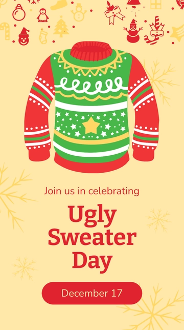 Free Ugly Sweater Day Instagram Story Template to Edit Online
