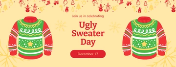 Free Ugly Sweater Day Facebook Cover Template to Edit Online