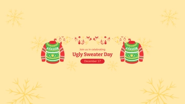 Free Ugly Sweater Day YouTube Banner template to Edit Online