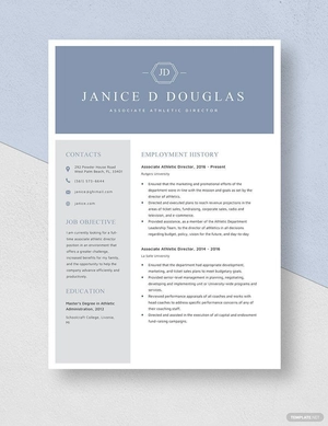 Associate Athletic Director Resume